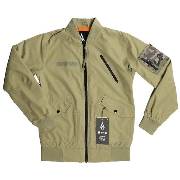 NEW Burton x ALPHA INDUSTRIES Undefeated MA-1 Flight Bomber Jacket  Greenish Tan - Picture 1 of 4